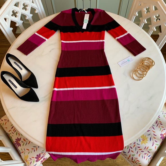 Trina Turk Dresses & Skirts - Trina Turk Ribbed Wool Sweater Dress Sz S